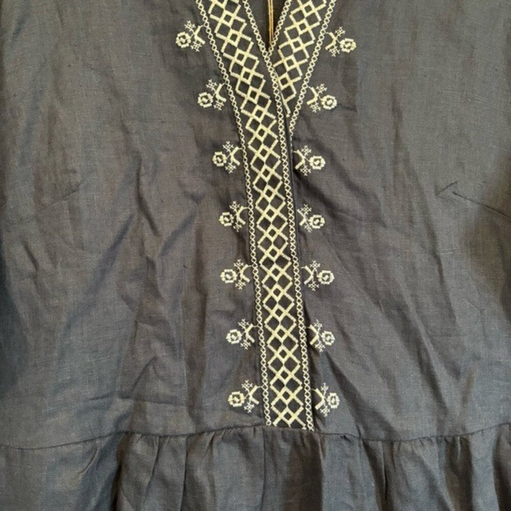 Celtic & Co US Size 8 Linen Embroidered Midi Dress NWT - Picture 4 of 10